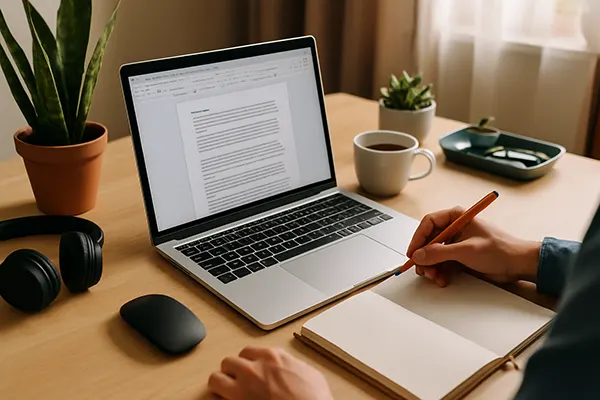 Writing job on screen