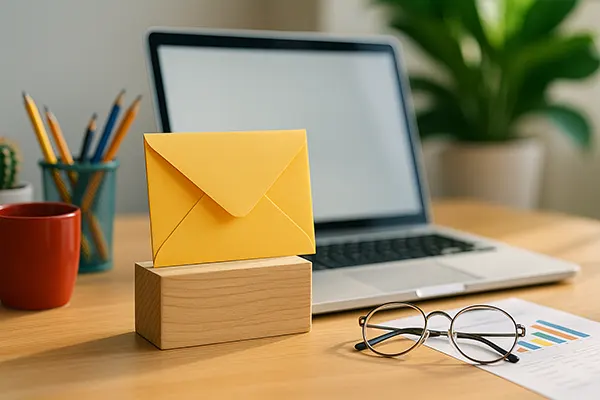 Enveloppe sur bureau