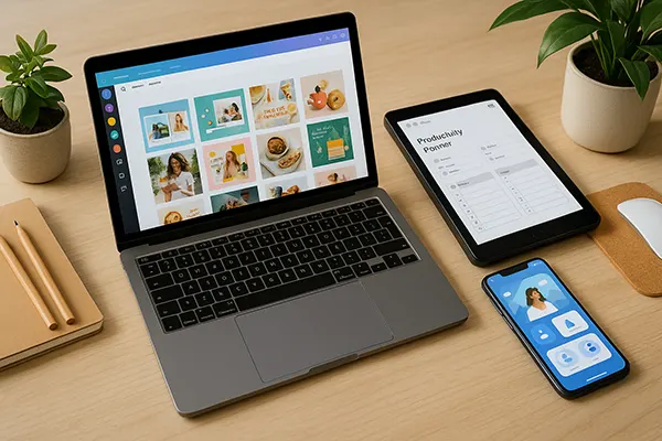 Layout template su schermo